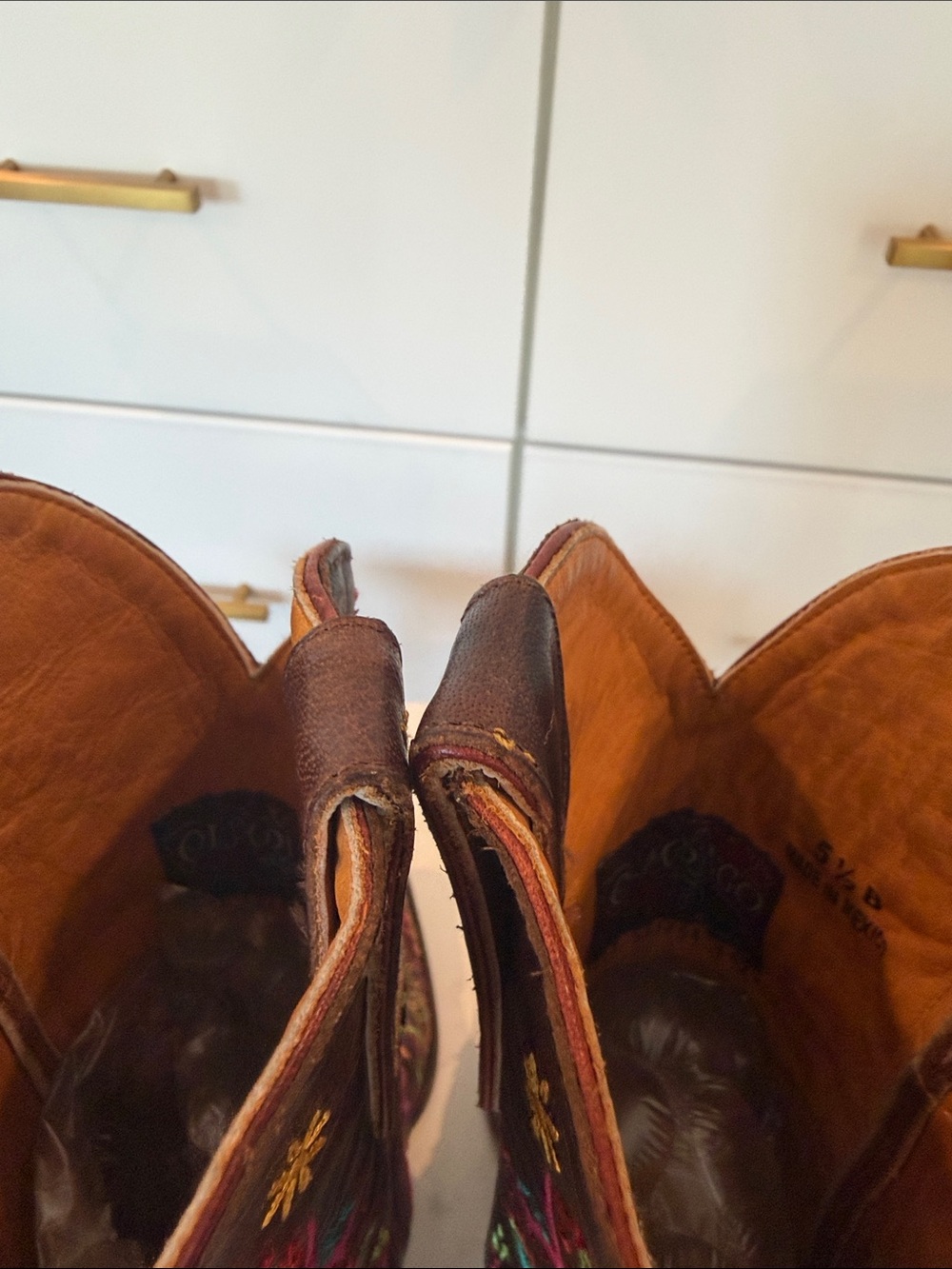 Old Gringo Brown Leather Western Boots with Multicolor Floral Embroidery - Picture 12 of 13